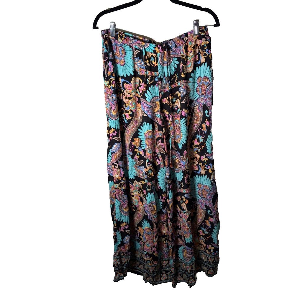 Haute Hippie Pants Women's Medium Wide Leg Floral Boho Lightweight Artsy